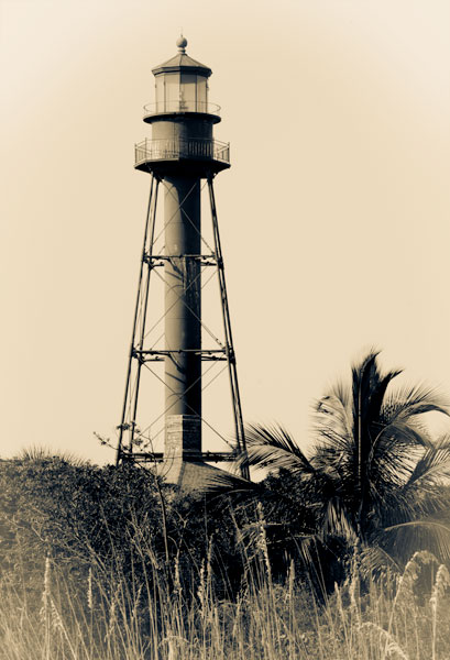 Sanibel Lighthouse Vintage Vignette